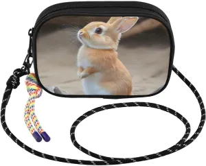 Small Crossbody Bags Rabbit Stand Cute for Women Cell Phone Purses Shoulder Bag Handbag with Adjustable Strap