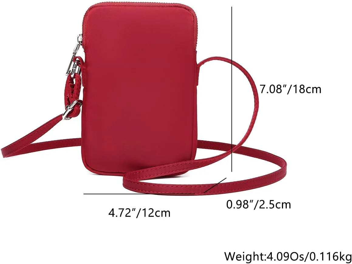 Small Crossbody Purse Zipper Cell Phone Bag Mini Shoulder Purse Wallet Smart Phone Wallet with Credit Card Solts