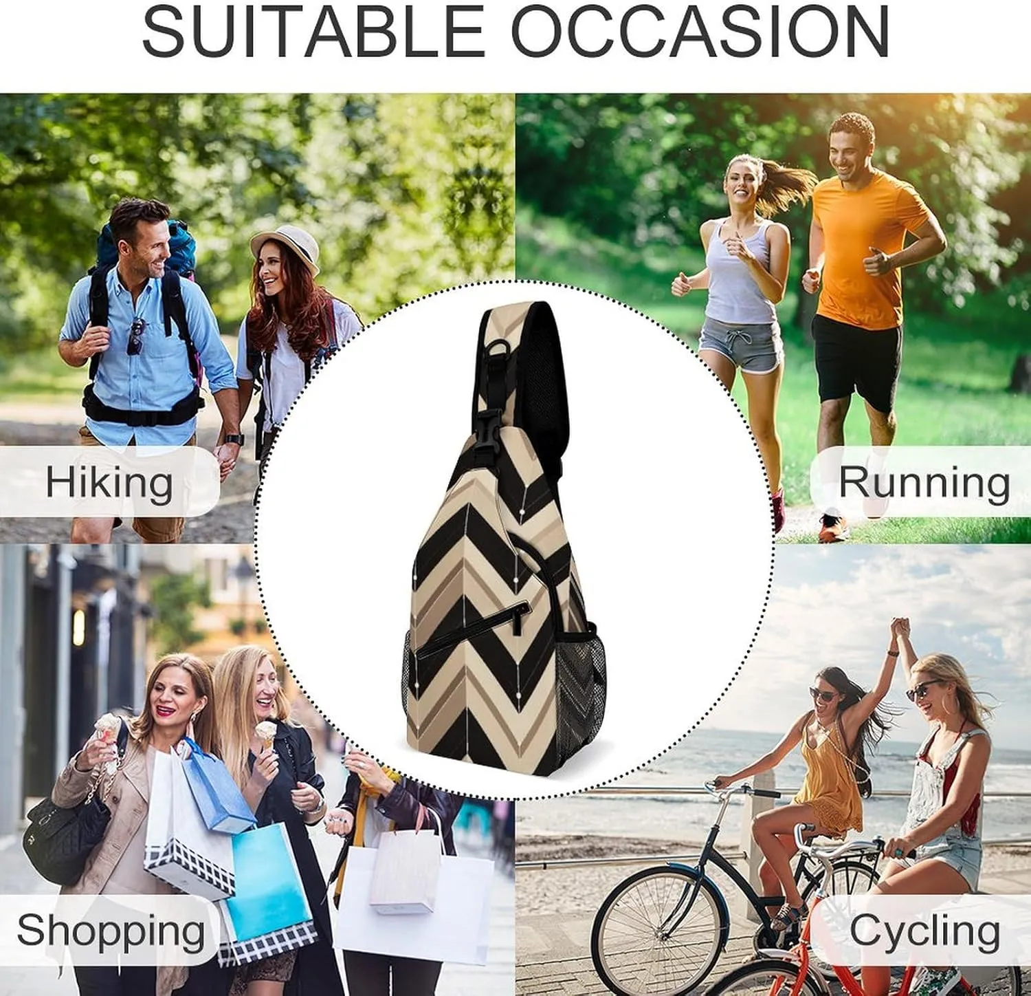 Small Crossbody Sling Backpack Dark And Light Colors Chest Bags for Traveling Chest Fashion Shoulder Bag
