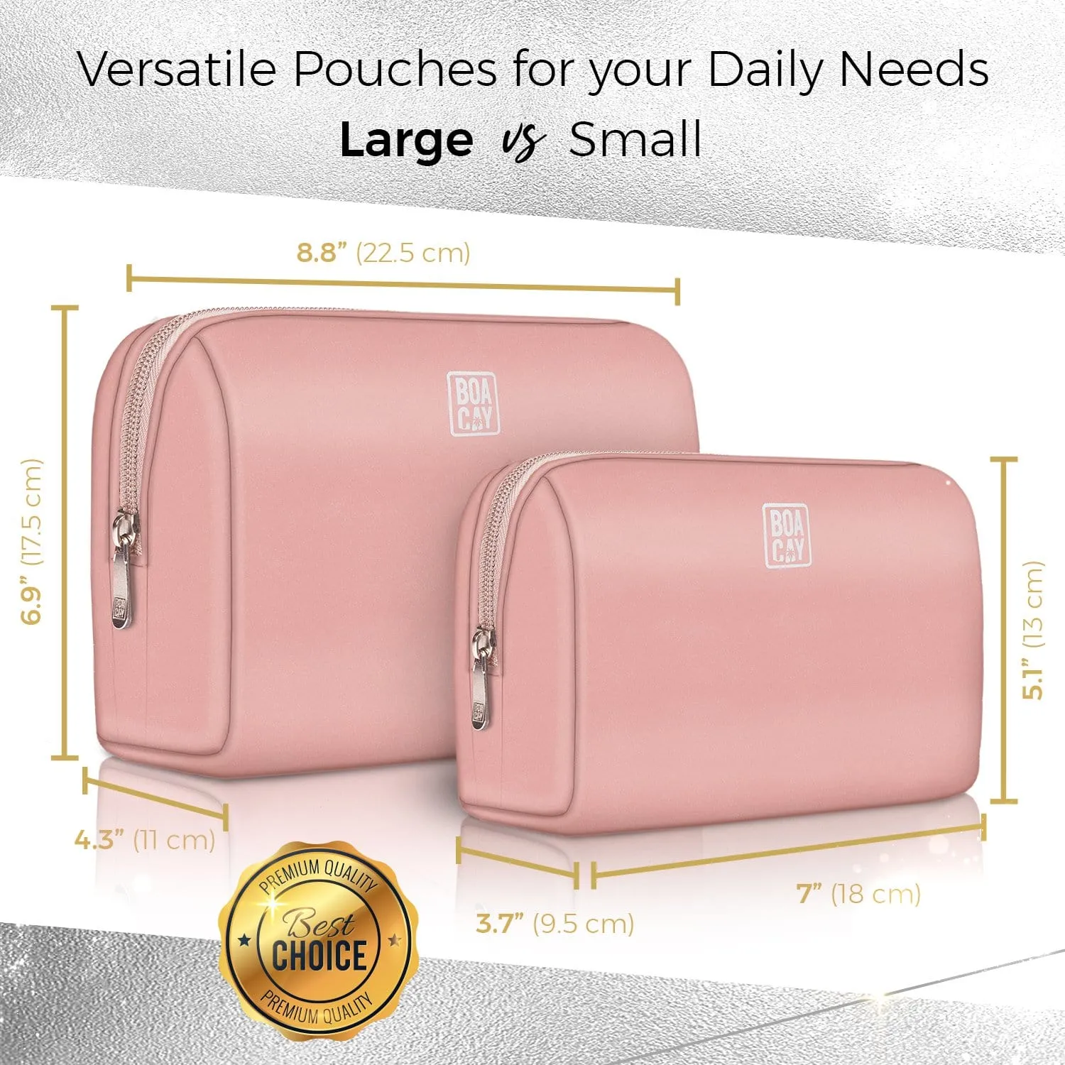 Small Minimalist Cosmetic Pouch - Dusty Rose