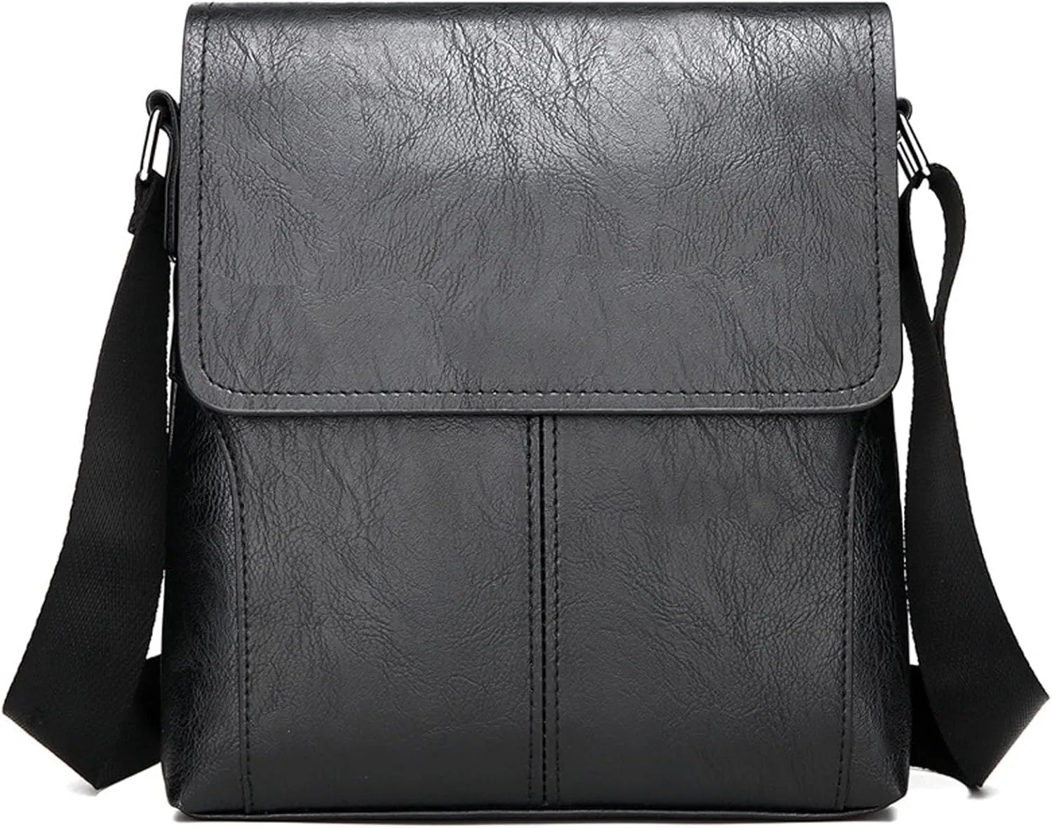 Small Shoulder Bag, Mens Crossbody Bag, Vintage PU leather Office Business Bag for Men, Handbag Purse Zipper