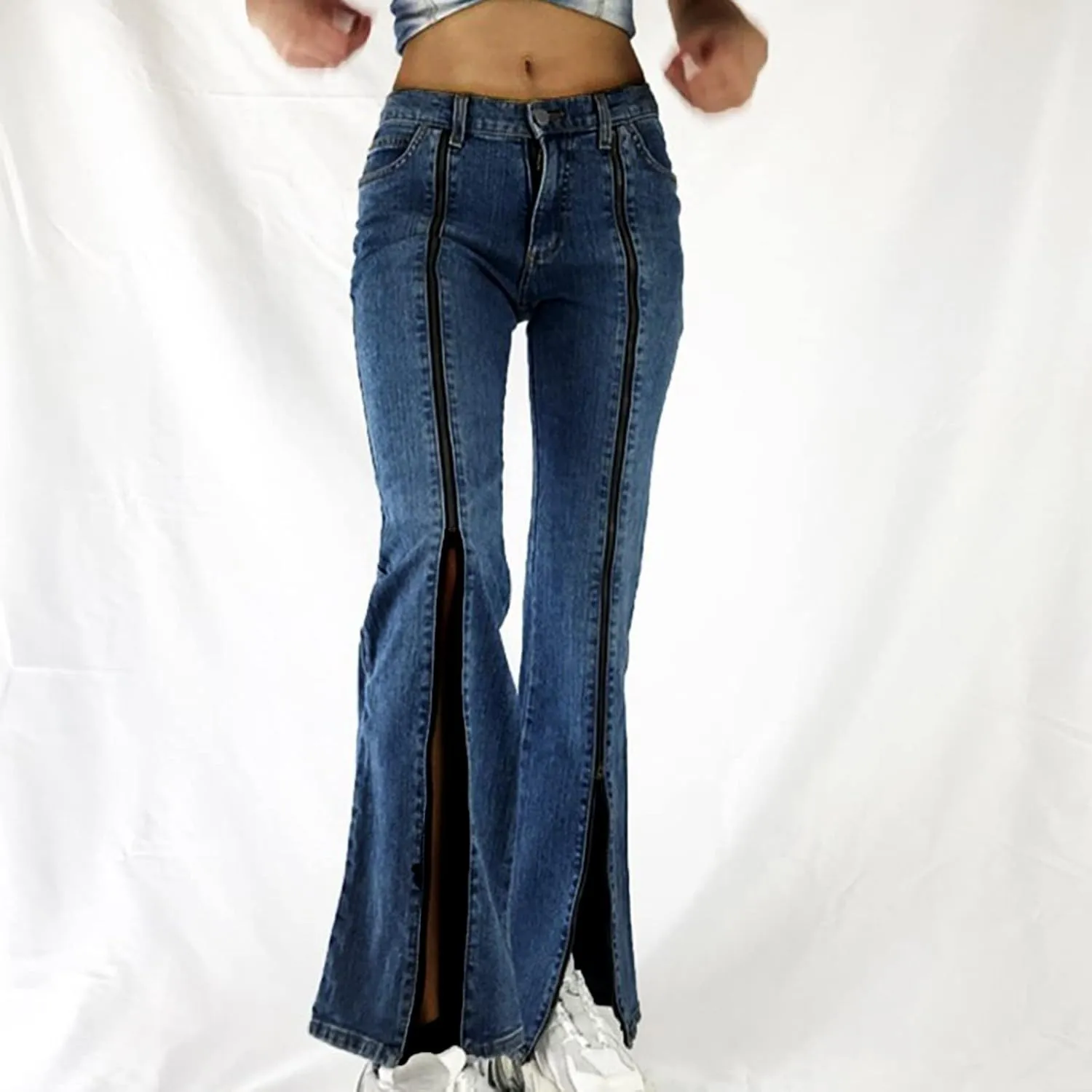 SMIDOW Flare Denim Pants for Women's Bootcut Jeans Stretch Denim Pants Bell Bottom Jeans Fall Fashion Jeans Trousers