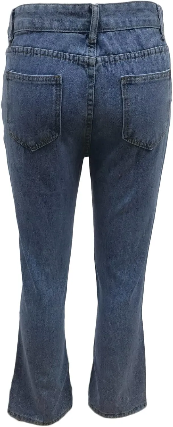 SMIDOW Flare Denim Pants for Women's Bootcut Jeans Stretch Denim Pants Bell Bottom Jeans Fall Fashion Jeans Trousers