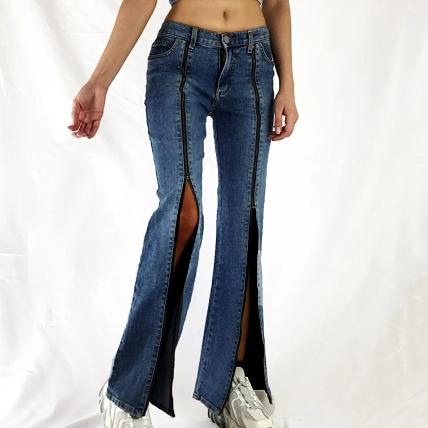 SMIDOW Flare Denim Pants for Women's Bootcut Jeans Stretch Denim Pants Bell Bottom Jeans Fall Fashion Jeans Trousers