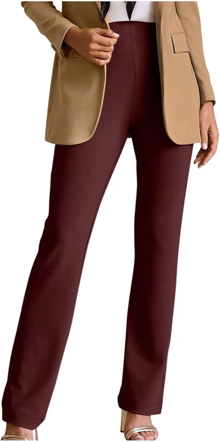 SMIDOW Womens Dress Pants for Work Business Casual High Waisted Straight Leg Bootcut Stretchy Pant Regular Fit