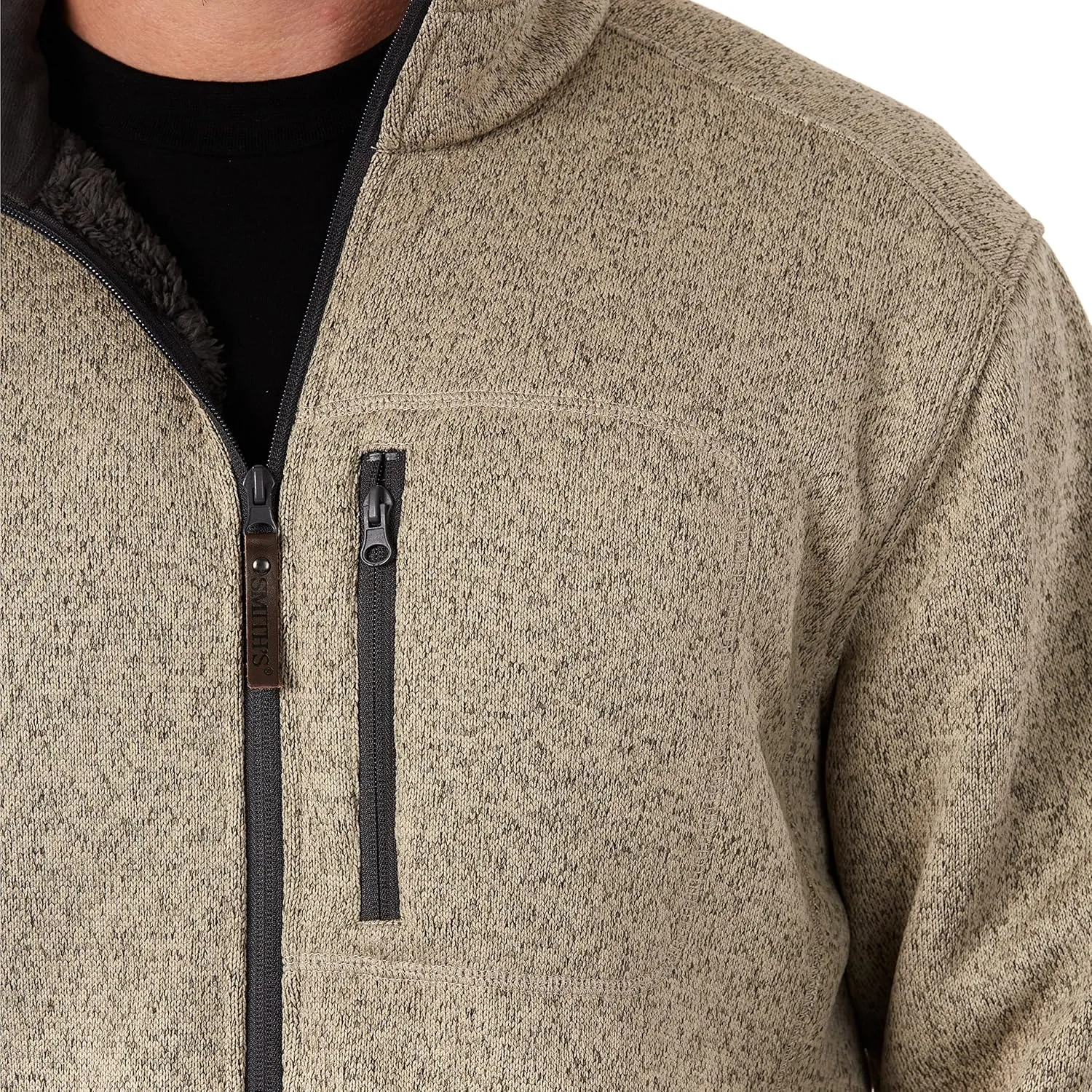 Smith's Workwear Men's Sherpa Lined Sweater Fleece Jacket