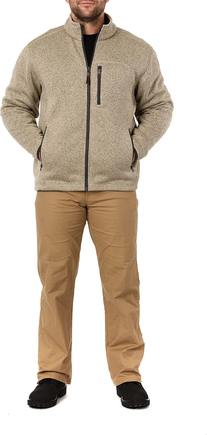 Smith's Workwear Men's Sherpa Lined Sweater Fleece Jacket