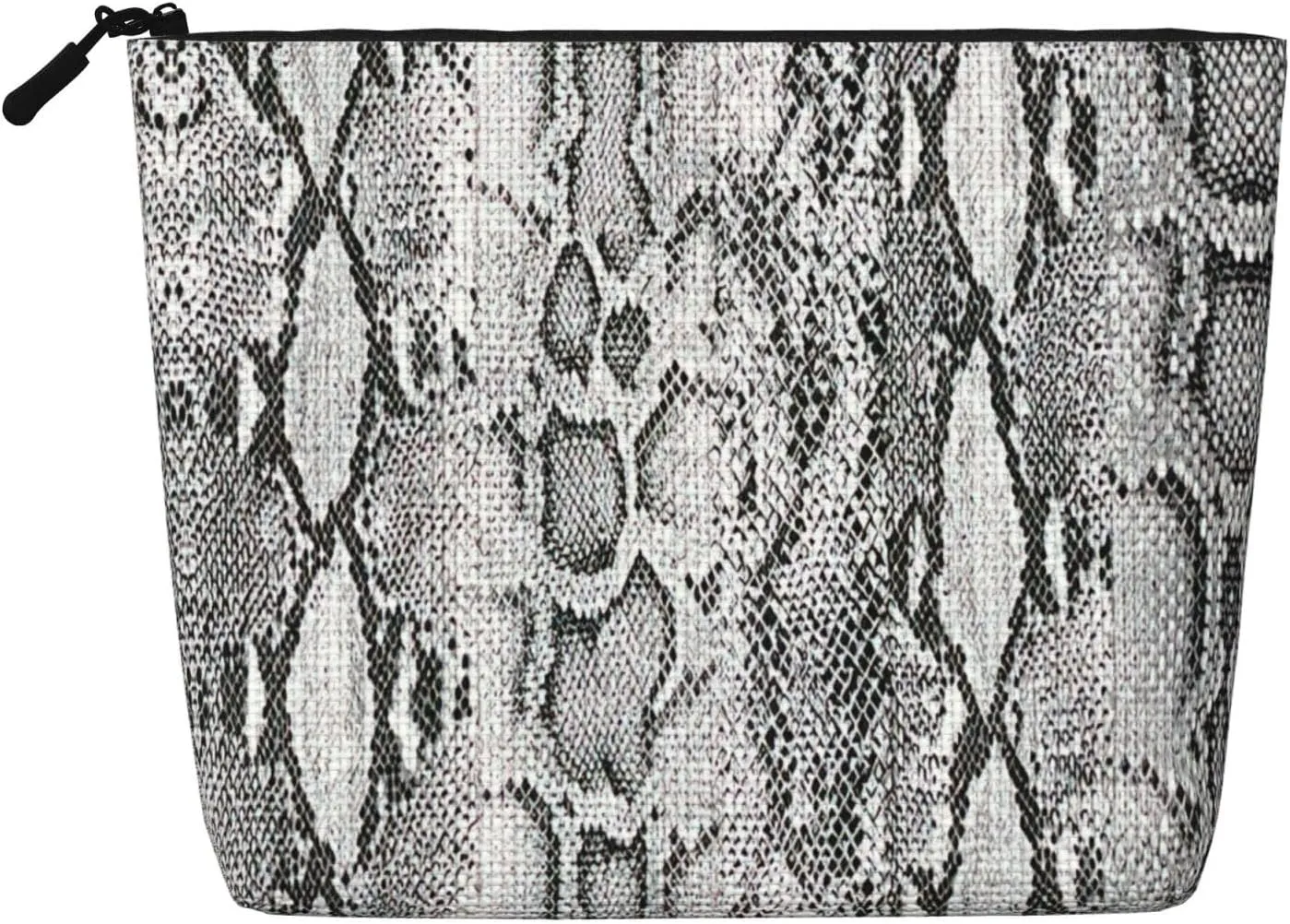 snake skin black and white print Makeup Pouch Cosmetic Bag Large Capacity Canvas Makeup Bag Cute Aesthetic for Her