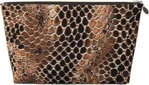 Snake Skin Print Makeup Bag Waterproof Cosmetic Bag Organizer Small Make Up Zipper Pouch Portable Travel Toiletry Bag For Women Girls
