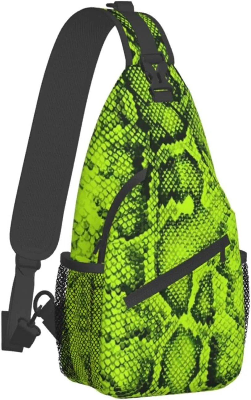 Snakeskin Crossbody Bag Snake Shoulder Bag Backpack Funny Sling Bag Chest Casual Daypack for Outdoor