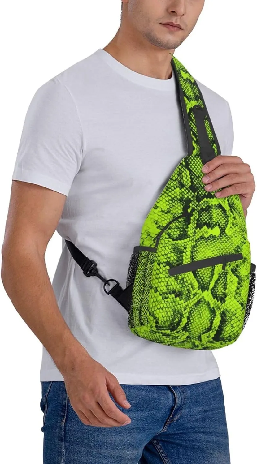 Snakeskin Crossbody Bag Snake Shoulder Bag Backpack Funny Sling Bag Chest Casual Daypack for Outdoor