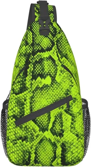 Snakeskin Crossbody Bag Snake Shoulder Bag Backpack Funny Sling Bag Chest Casual Daypack for Outdoor