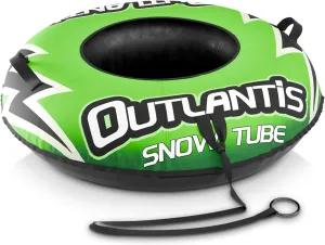 Snow Tube for Sledding Heavy Duty - 44" Inflatable Sled - Large Jetski Snow Tube with Leash Strap for Towing, Safety Valve, Handles - Snow Sled for Kids & Heavy Duty Snow Tubes for Adults & Kids