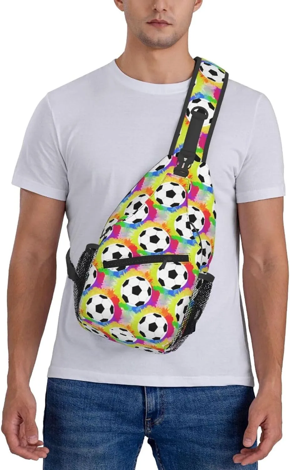 Soccer Crossbody Bag Soccer Sport Shoulder Bag Backpack Sport Sling Bag Chest Casual Daypack Bag