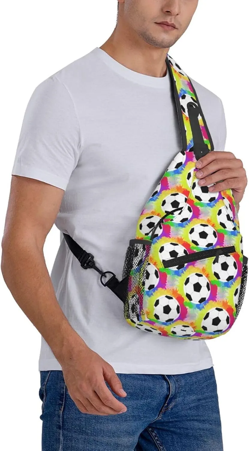 Soccer Crossbody Bag Soccer Sport Shoulder Bag Backpack Sport Sling Bag Chest Casual Daypack Bag