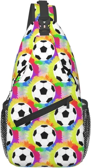 Soccer Crossbody Bag Soccer Sport Shoulder Bag Backpack Sport Sling Bag Chest Casual Daypack Bag