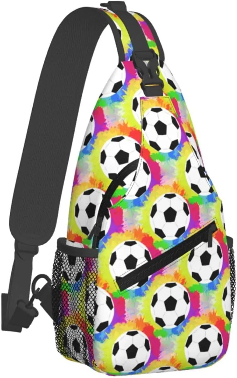 Soccer Crossbody Bag Soccer Sport Shoulder Bag Backpack Sport Sling Bag Chest Casual Daypack Bag