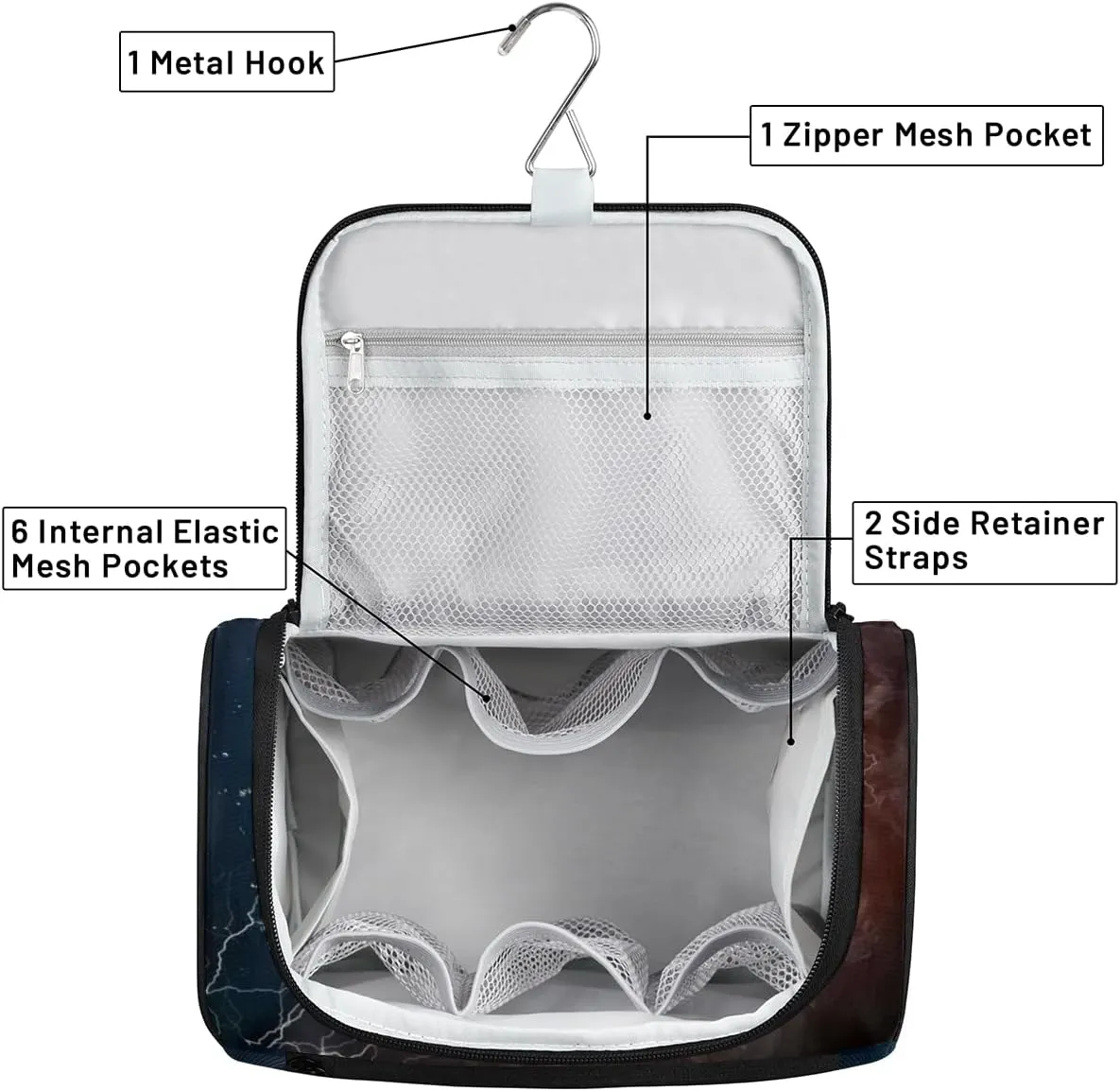 Soccer Hanging Toiletry Bag for Men Women Travel Cosmetic Makeup Organizer Bag Water Resistant Large Portable Wash Case for Accessories, Toiletries, Cosmetics