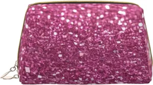 Sparkling Glitter Print Travel Makeup Bag, Women's Large Capacity Makeup Bag, Waterproof Portable Bag, Open Flat Makeup Bag