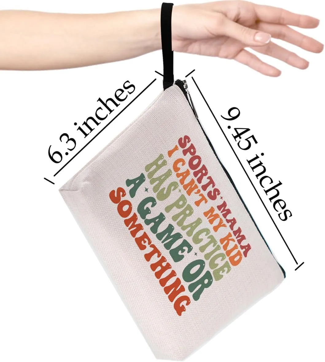 Sports Mama Makeup Bag for Mom Gifts Funny Mama Mother Gifts for Women Sports Lovers Coach Players Momma Mommy Mom Mommy Mummy Cosmetic Bag Zipper Pouch Bag Travel Bag for Mothers Day Birthday