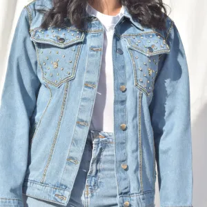 Starry Night Embellished Denim Jacket