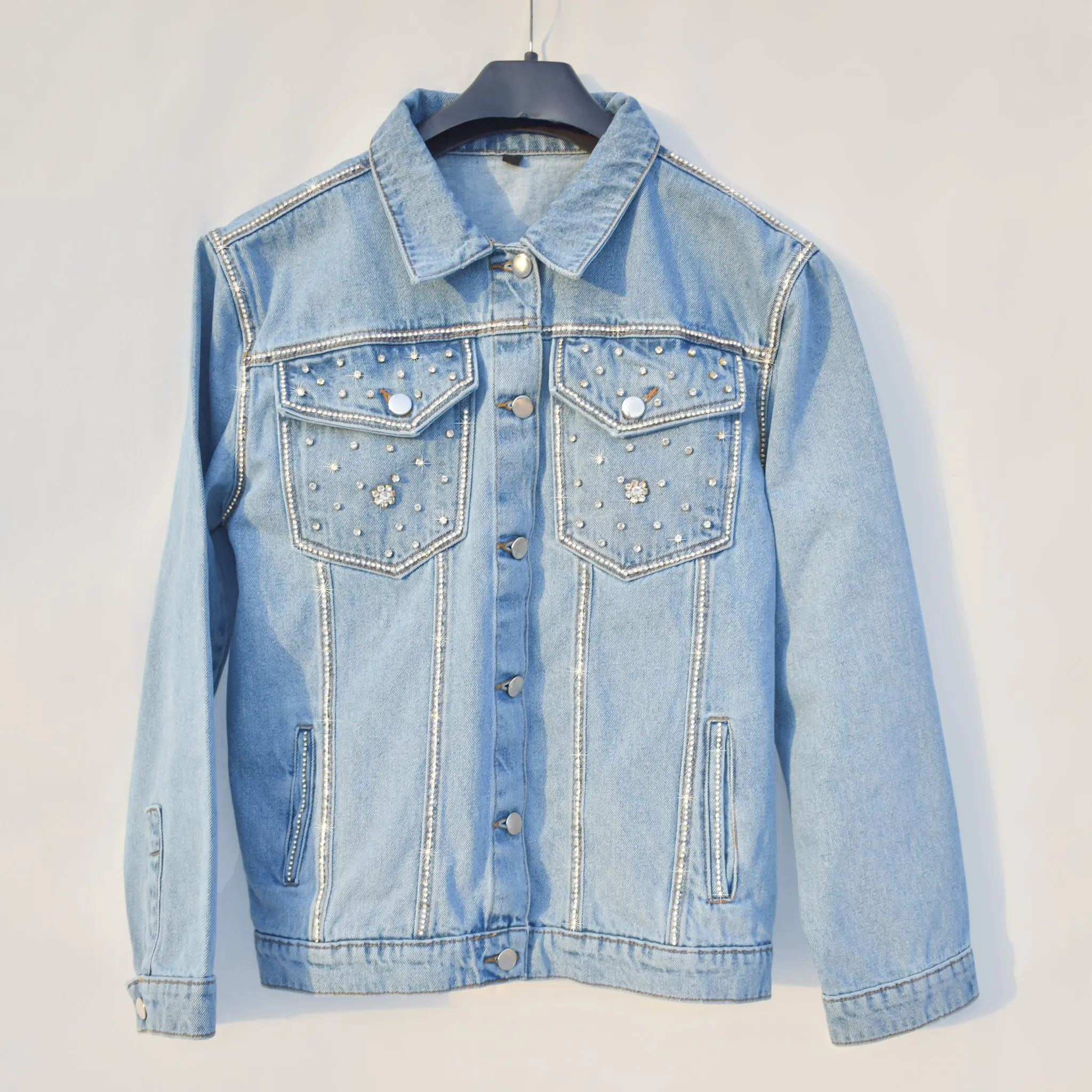 Starry Night Embellished Denim Jacket