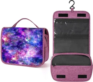 Stars,Waterproof Travel Toiletry Hanging Bag,Starry Night,Makeup bag,Travel Organizers,Cosmetic Travel-Sized Container,Large Capacity for Women,Blue Purple