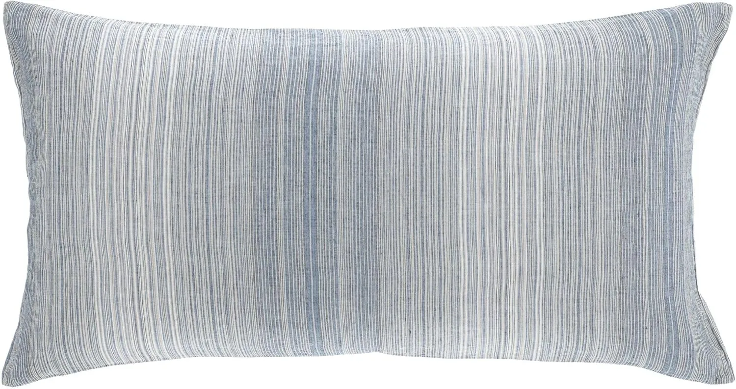 Sterling Stripe Linen Blue Sham, Standard Size, Blue Stripe Pattern