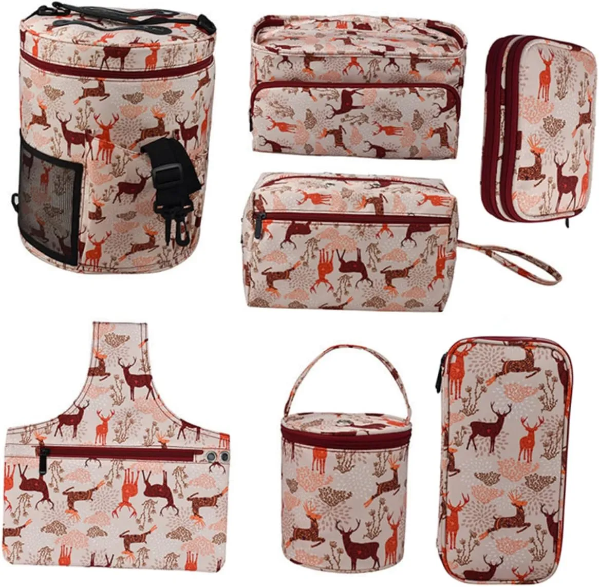 STOBOK Oxford Cloth Storage Tote - Crochet Tools & Knitting Needle Case - Yarn Storage Bag - Round Shoulder Bags for Travel