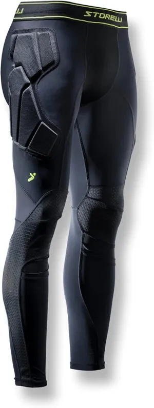 Storelli BodyShield Goalkeeper Leggings 2 | Full-Length Padded Soccer Goalie Pants | Enhanced Lower Body Protection | Black | Extra Large