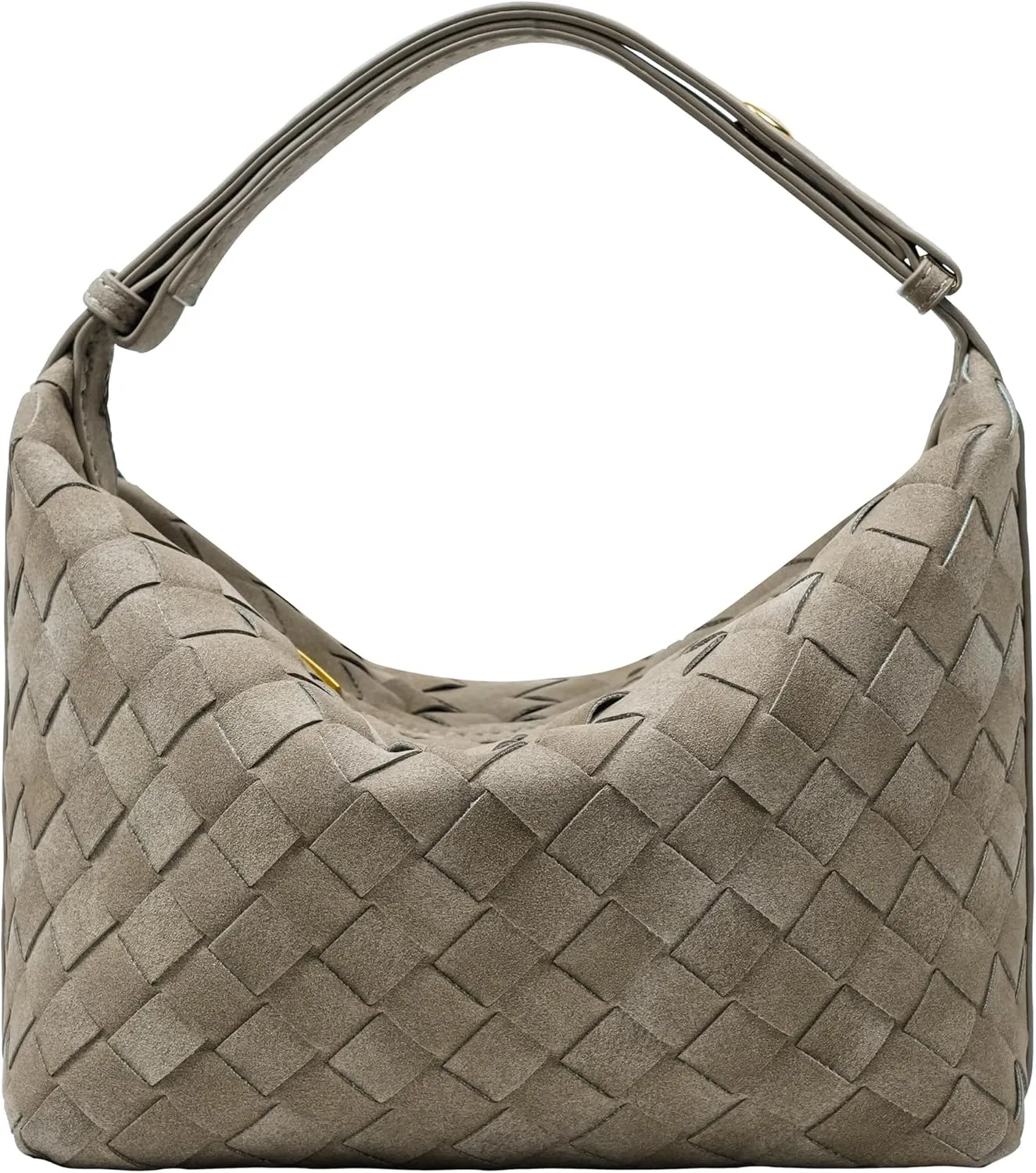 Suede Leather Handbag for Women, Leather Woven Bag, Small Clutch Bag Suede Handbag, Underarm Purse Top-Handle Handbag