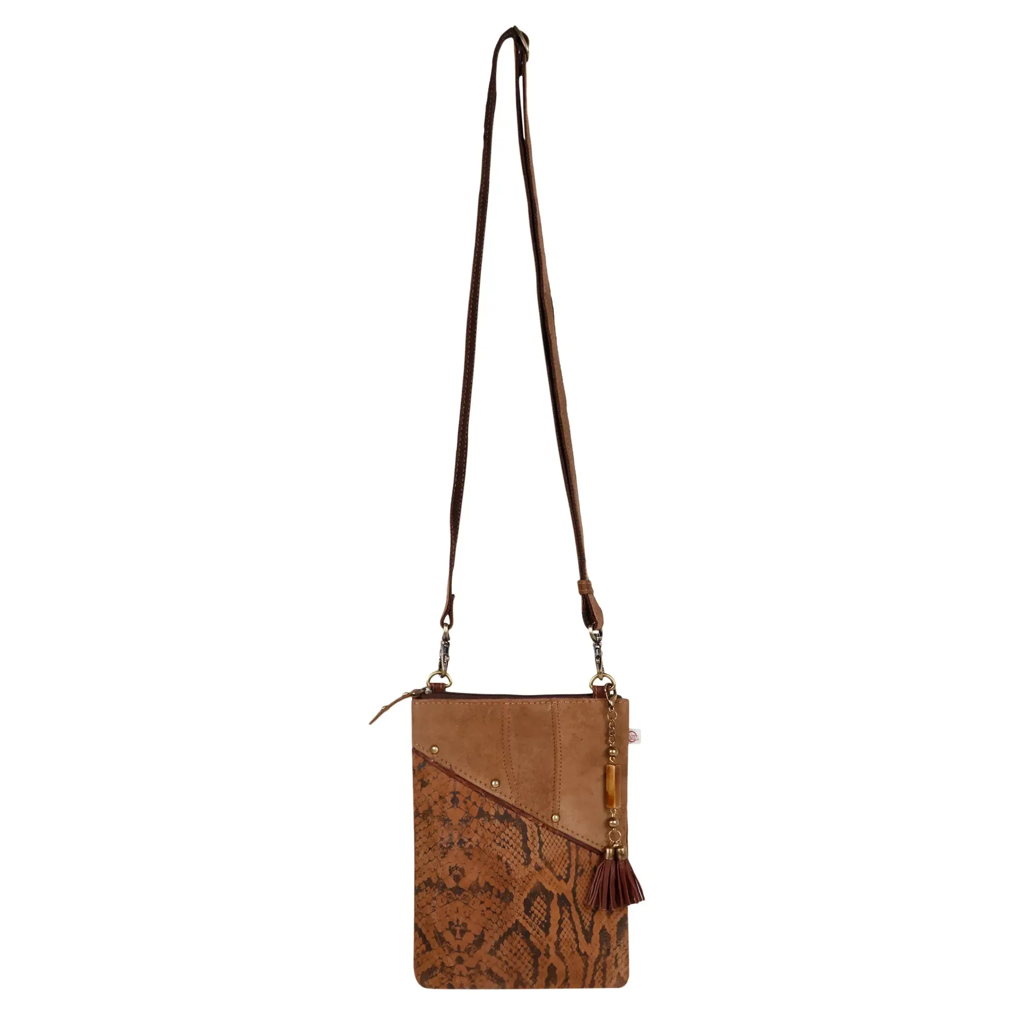 Suede Reptile Print Crossbody