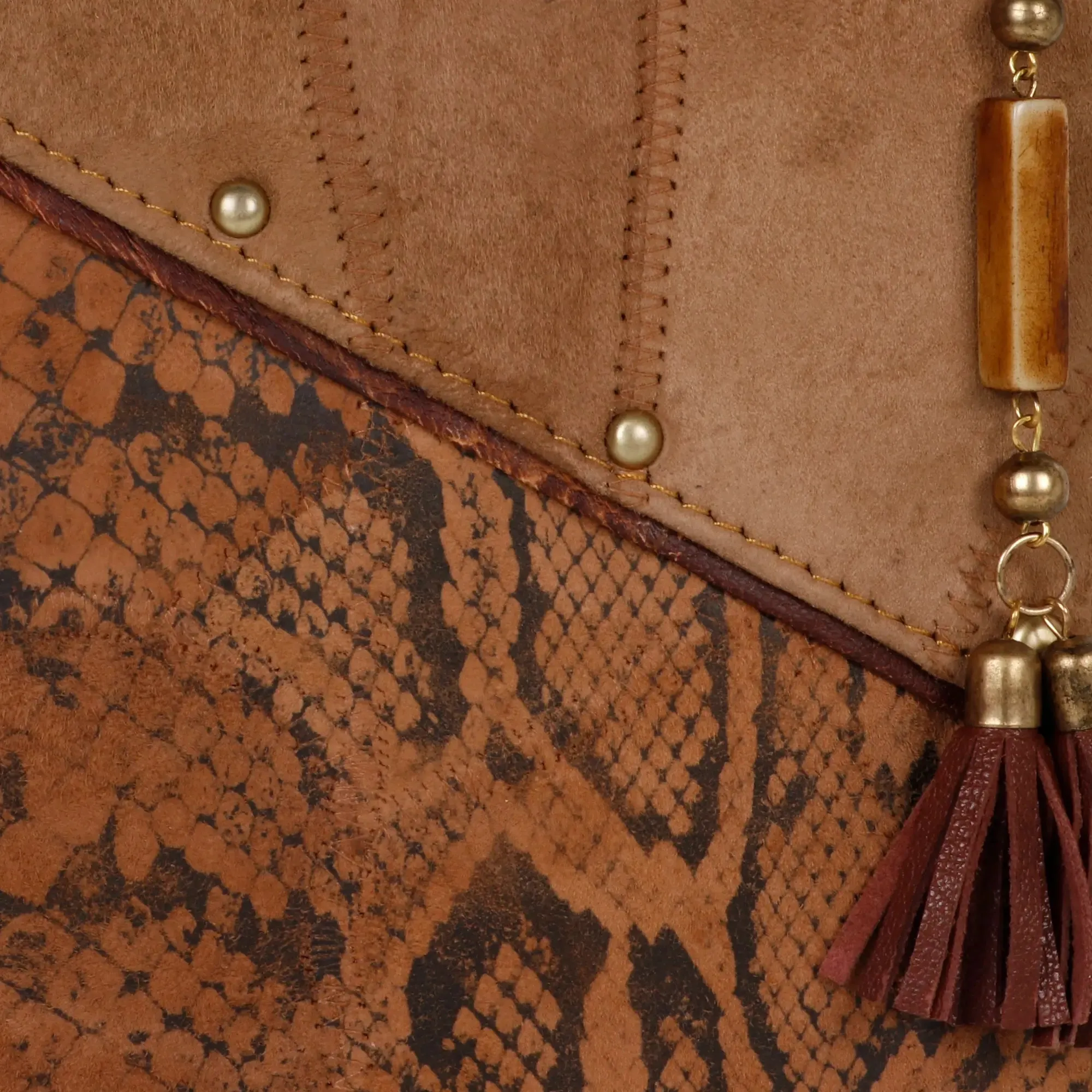 Suede Reptile Print Crossbody
