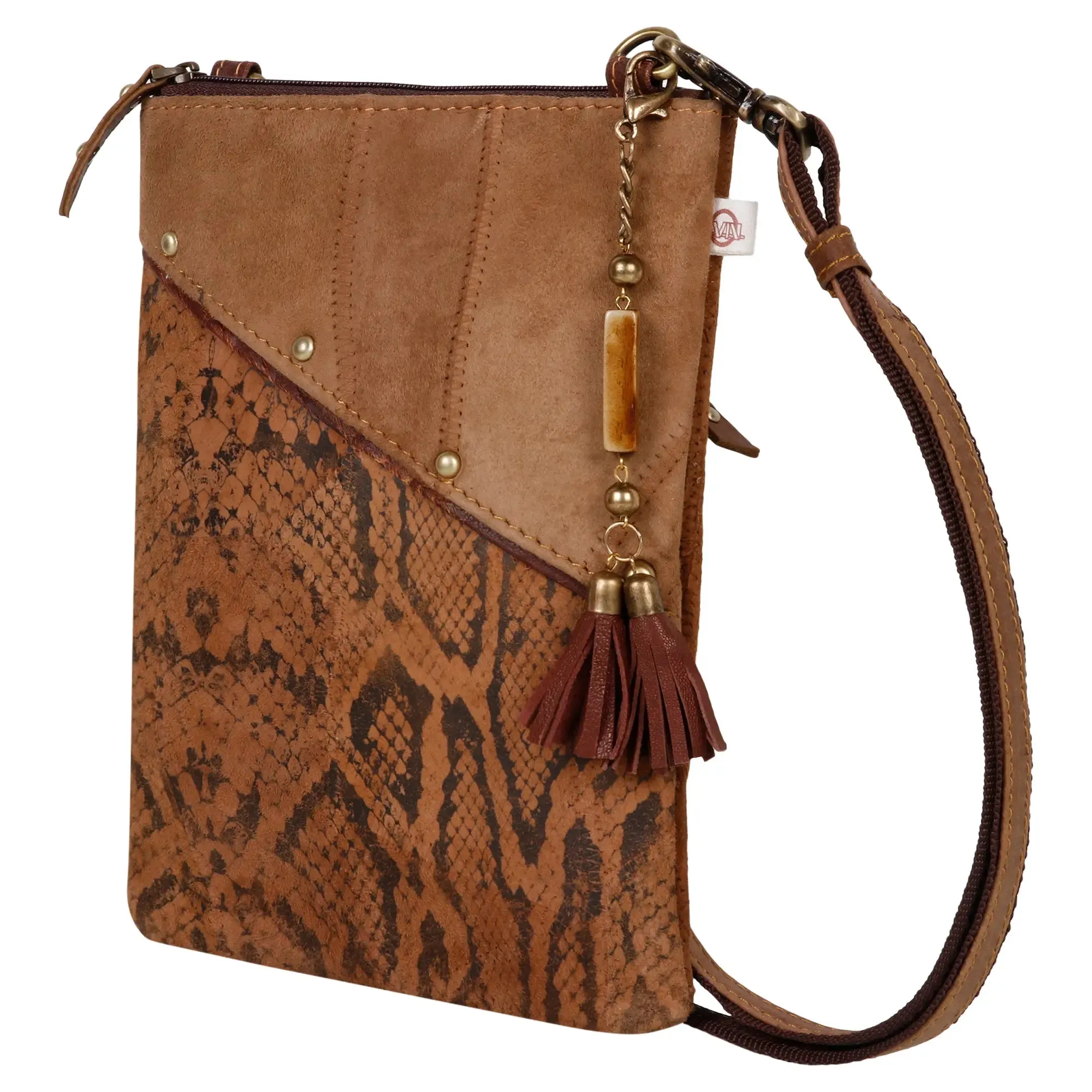 Suede Reptile Print Crossbody