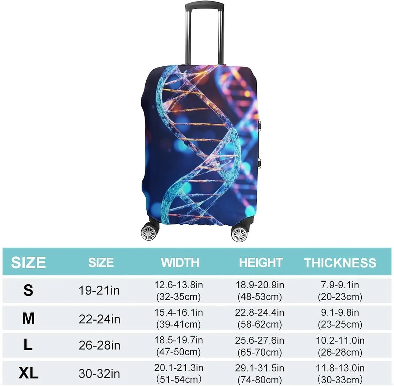 Suitcase Covers for Luggage DNA Genetic Helix Fashion Luggage Cover Washable Protector Waterproof Suitcase Cover Anti-scratch Travel Suitcases Covers Case for 19-32 Inch Luggages XL