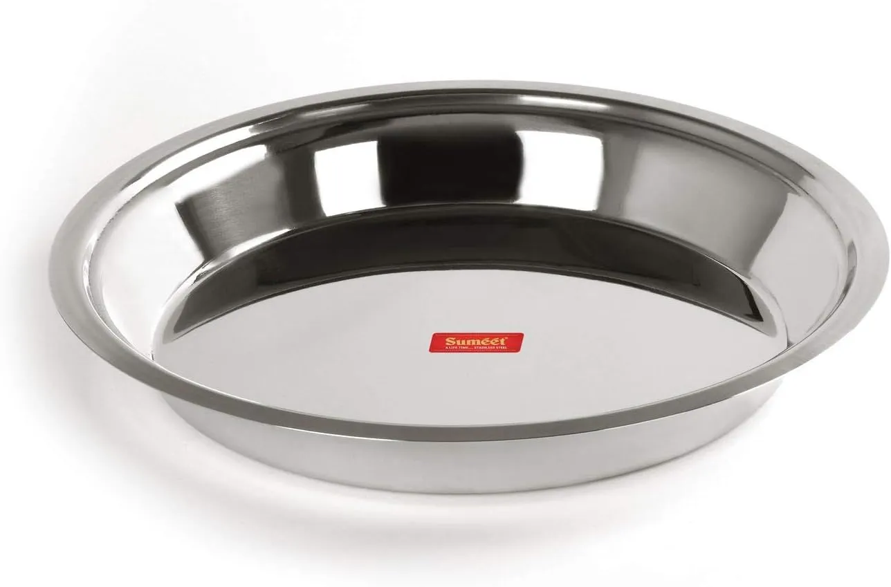 Sumeet Heavy Stainless Steel Parat (2.8Ltr, 34Cm), Silver