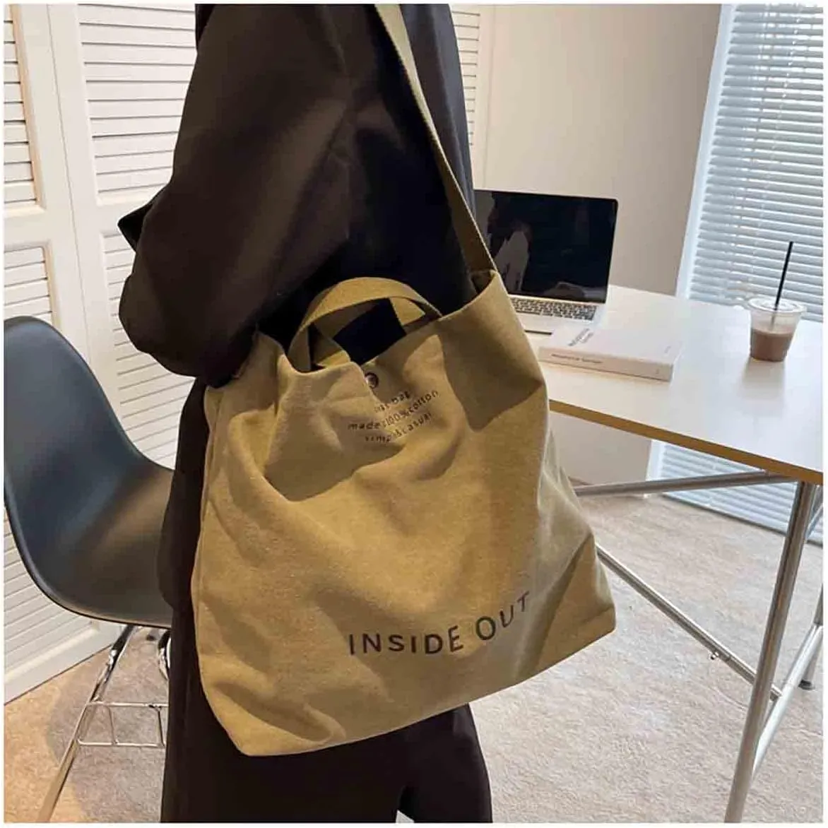 Sumleno Women Large Canvas Tote Handbags Casual Shoulder Work Bag Crossbody Top Handle Vintage Grunge Hobo Bag