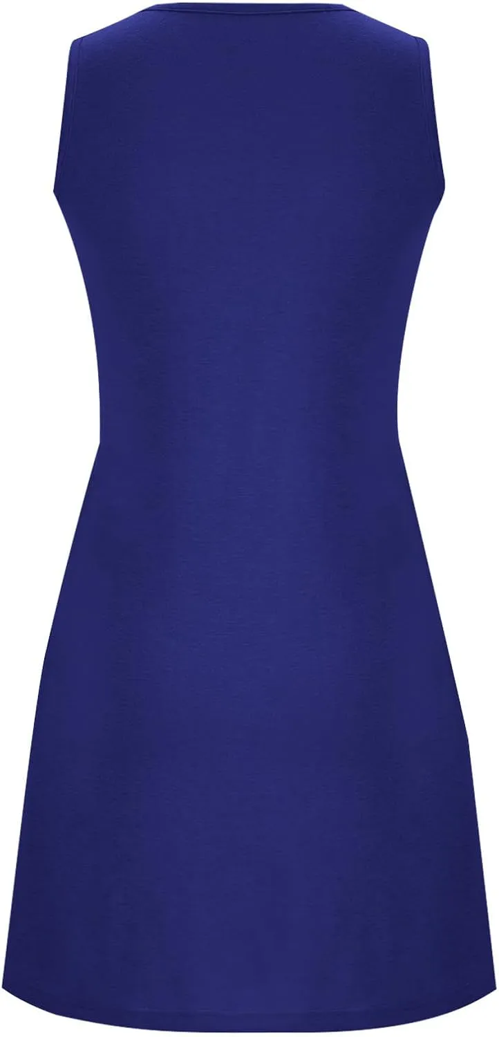 Sun Dresses for Women 2025 Summer Vacation Ruched Tank Dresses Casual Sleeveless Pleated Mini Dress with Pockets