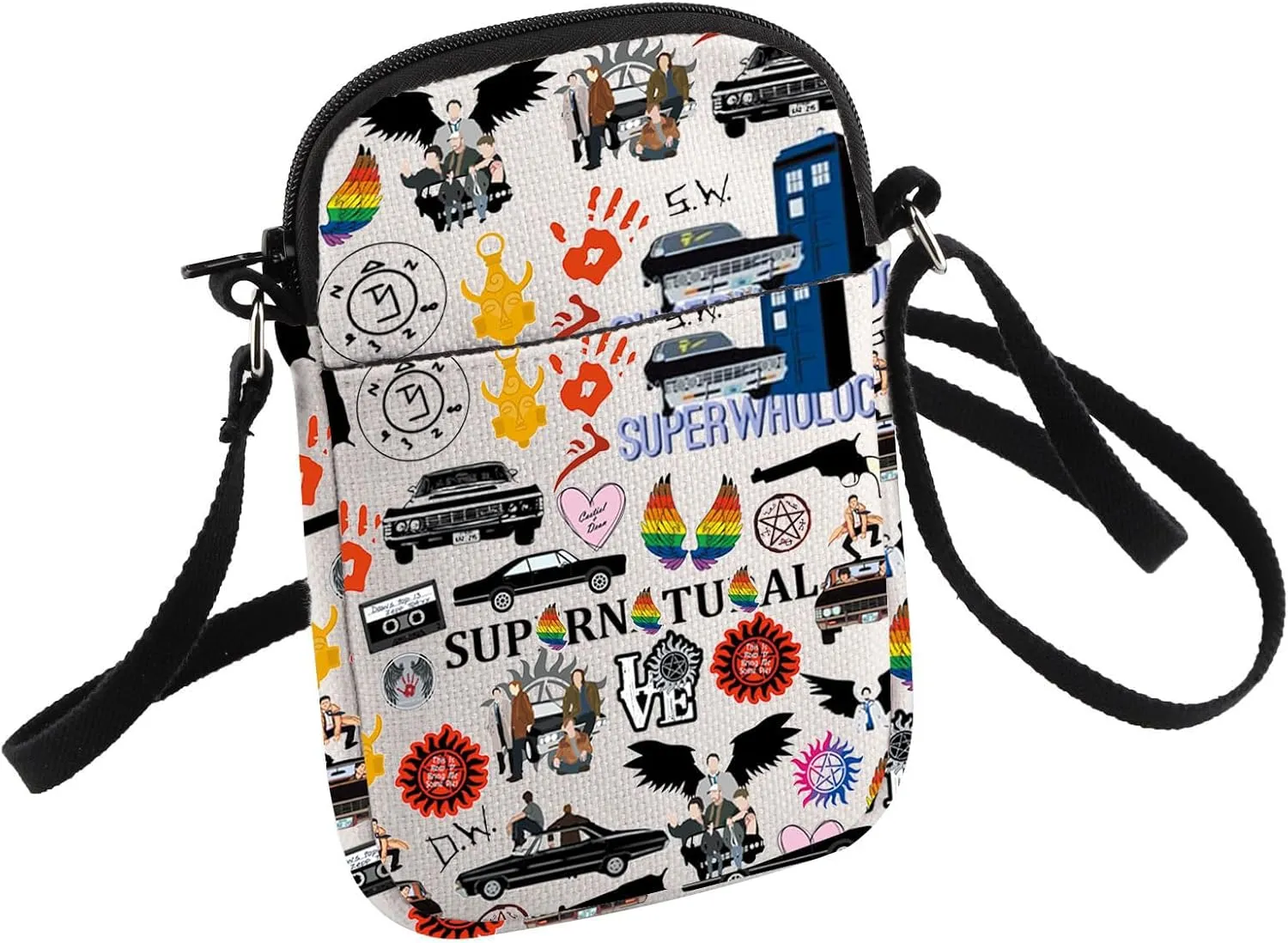 Super Thing Anti Possession Symbol Crossbody Bag Brother TV Show Lover Team Free Will Small Sling Bag Birthday Gift