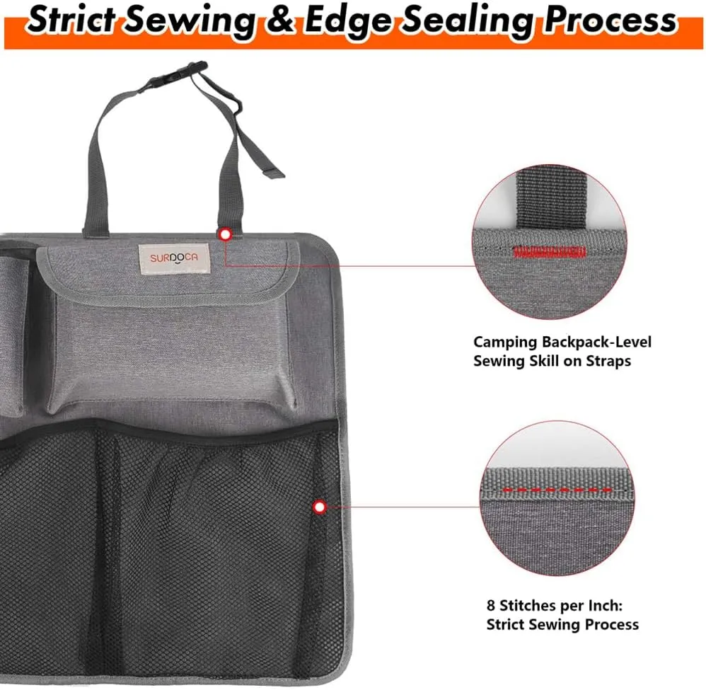 SURDOCA Hanging Trunk Organizer for SUV, [UPGRADED 7 Times] Car Organizers and Storage, Car Accessories Interior, Space Saving Expert-XL Grey
