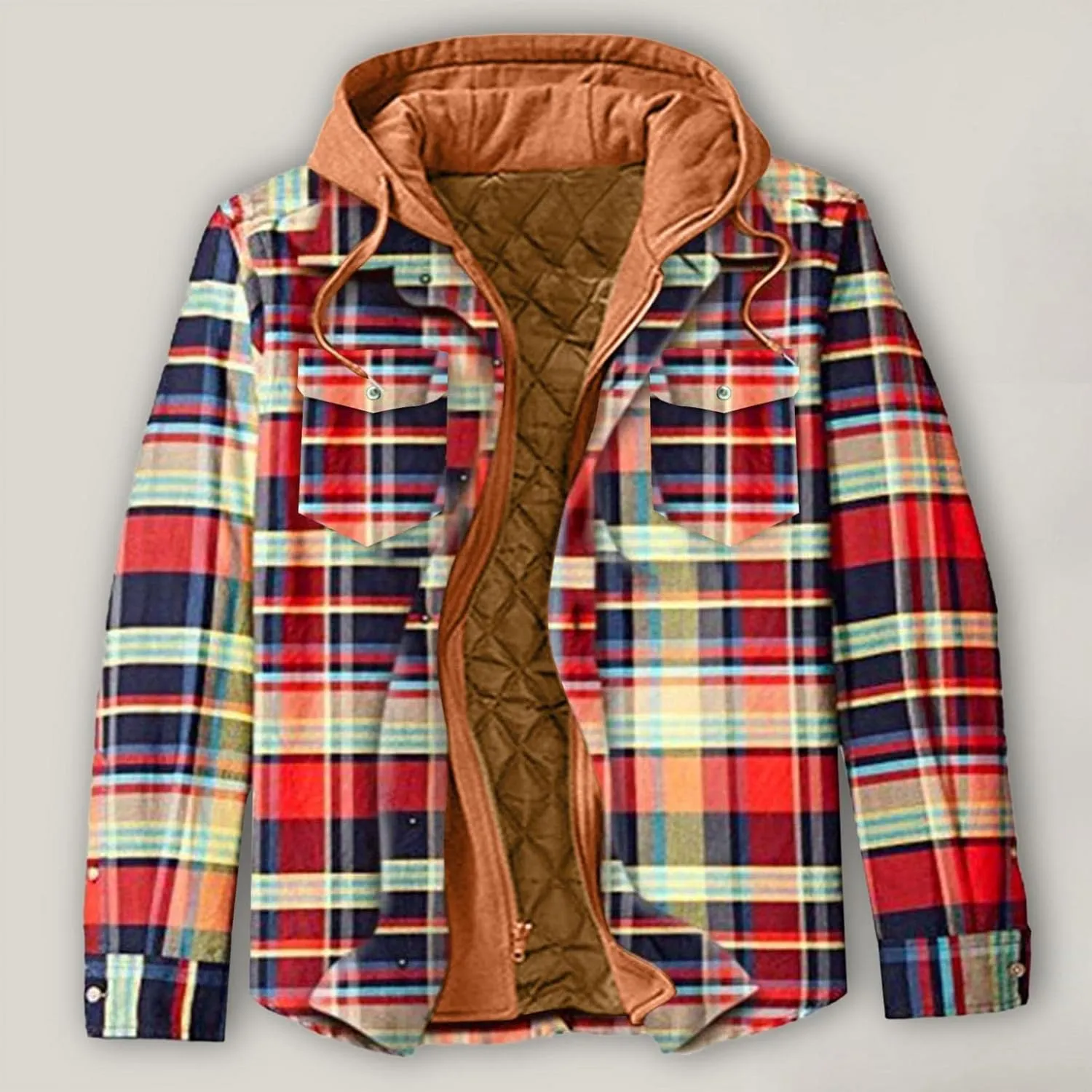 Sweatshirts for Men,Men's Button Down Regular Fit Long Sleeve Plaid Flannel Casual Shirts Men's Cotton Flannel Shirt Top