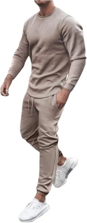 Sweatsuits for Men Workout Jogger Tracksuit 2 Piece Outfits Crewneck Sweatshirts Pullover Casual Sweatpants Sets