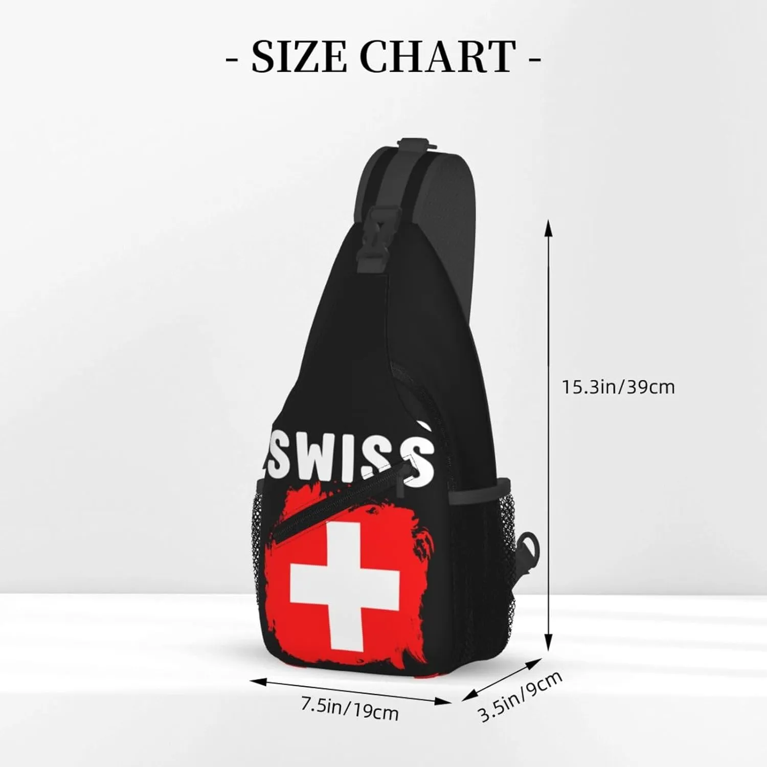 Switzerland Swiss Flag Crossbody Bags Sling Backpack Cross Chest Bag Sports Shoulder Bag Gym Fanny Pack Adjustable Cycling Daypack Diagonally Rucksack for Running