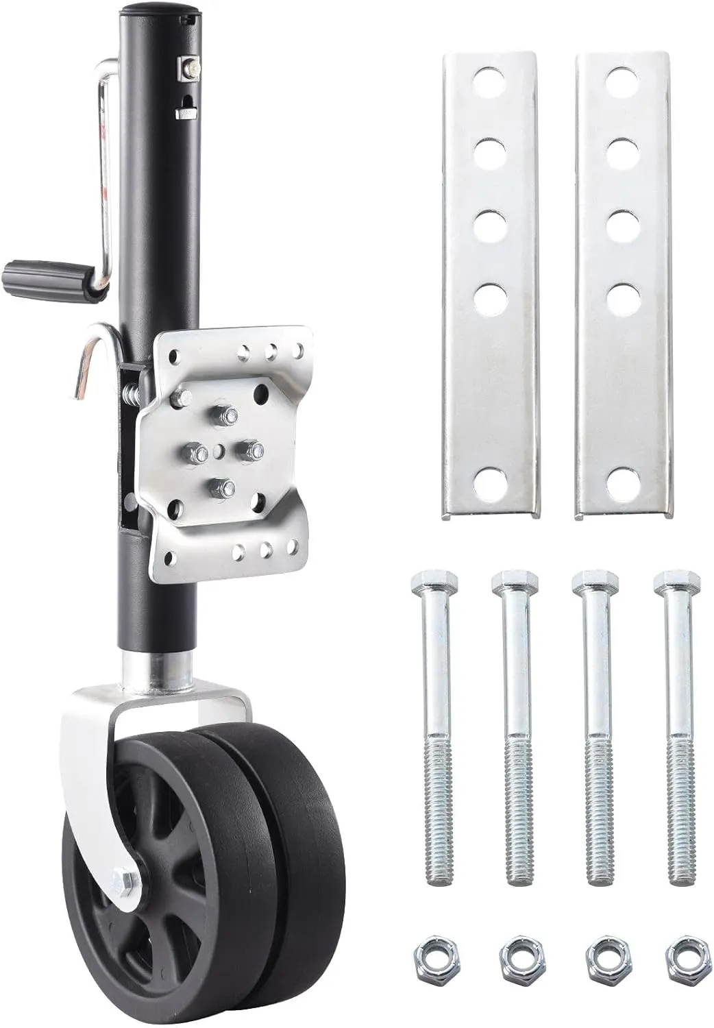 Swivel Trailer Jack - Swivel Boat Trailer Jack | Trailer Jack With Wheel | 2000 Lbs Capacity, 8 Inch 360° Swivel Wheels, Adjustable Height 26.38-36.61", Heavy Duty Steel for Boat, RV & Utility Trailer