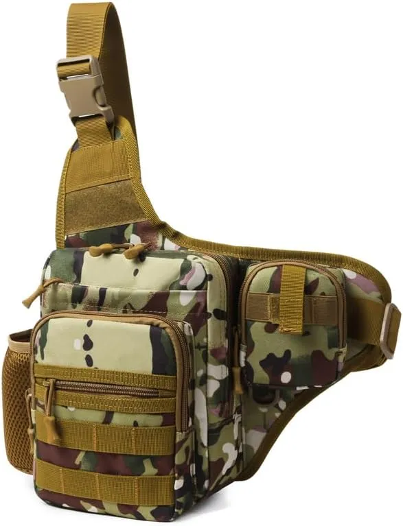 Tactical Backpack Multifunctional Large Capacity Sling Shoulder Crossbody Bag for Outdoor Every Day Carry (Yellow-M)