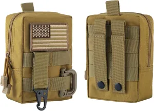 Tactical Molle Pouch Compact EDC Bag Utility Tool Pouch Durable 600D Nylon Small Travel Bag Molle Accessories Organizer for Outdoor Activity