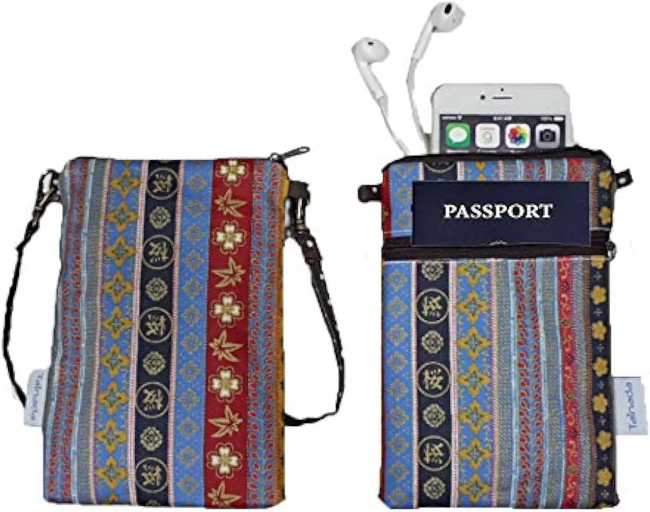 Tainada Women Crossbody Shoulder Travel Zippered Wallet Purse Clutch Phone Bag w/Detachable Strap (Ethnic Pattern)
