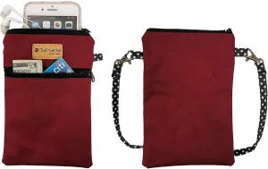 Tainada Women Crossbody Shoulder Travel Zippered Wallet Purse Clutch Phone Bag w/Detachable Strap (Wine Red)