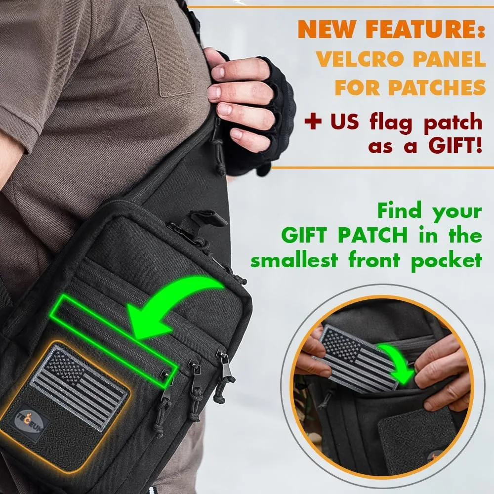 TECEUM Tactical Compact Sling Bag – CCW for Everyday – 10  Styles – Shoulder Crossbody Bag for Concealed Carry of Handgun
