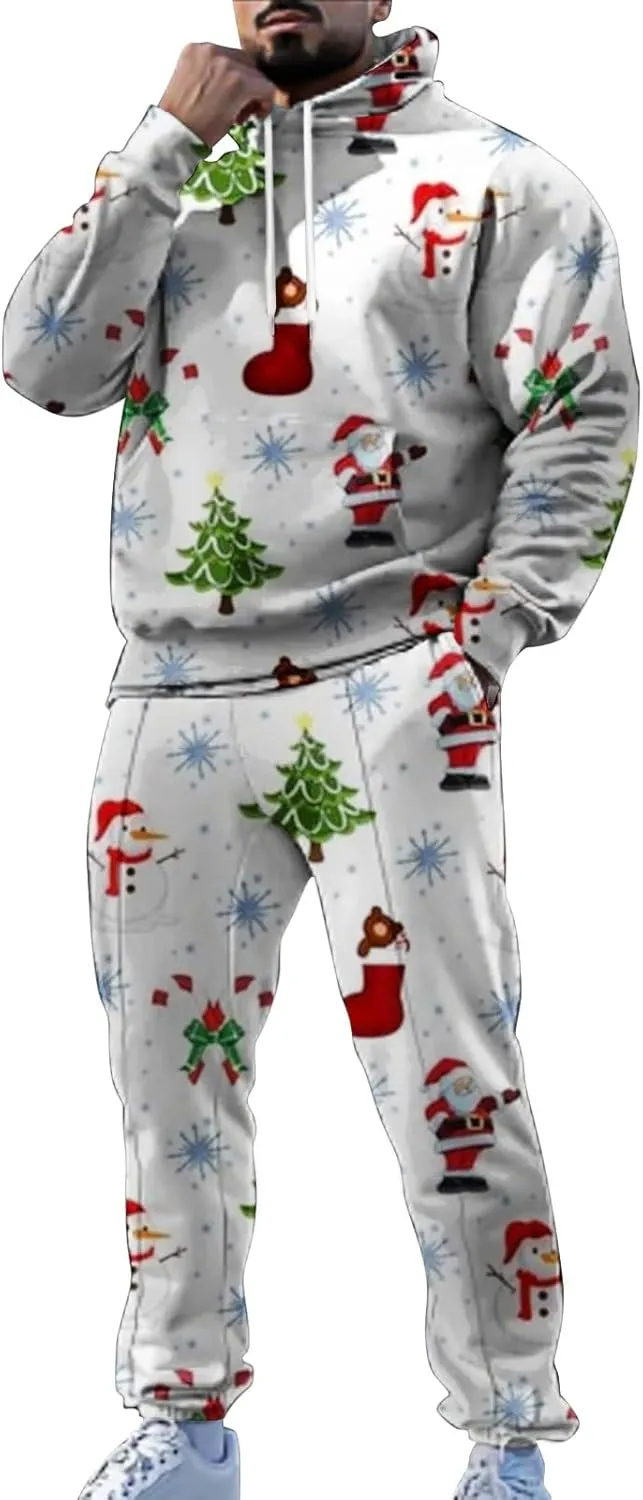Tech Suit Fashionable Loose and Trendy 3D Printed Long Sleeved Pants Set Casual Athletic Jogging Suits Sweat Set